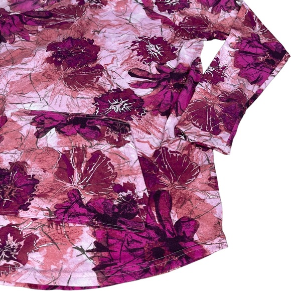 LuLaRoe size medium shades of pink floral hoodie with a kangaroo pocket EUC - Picture 3 of 9